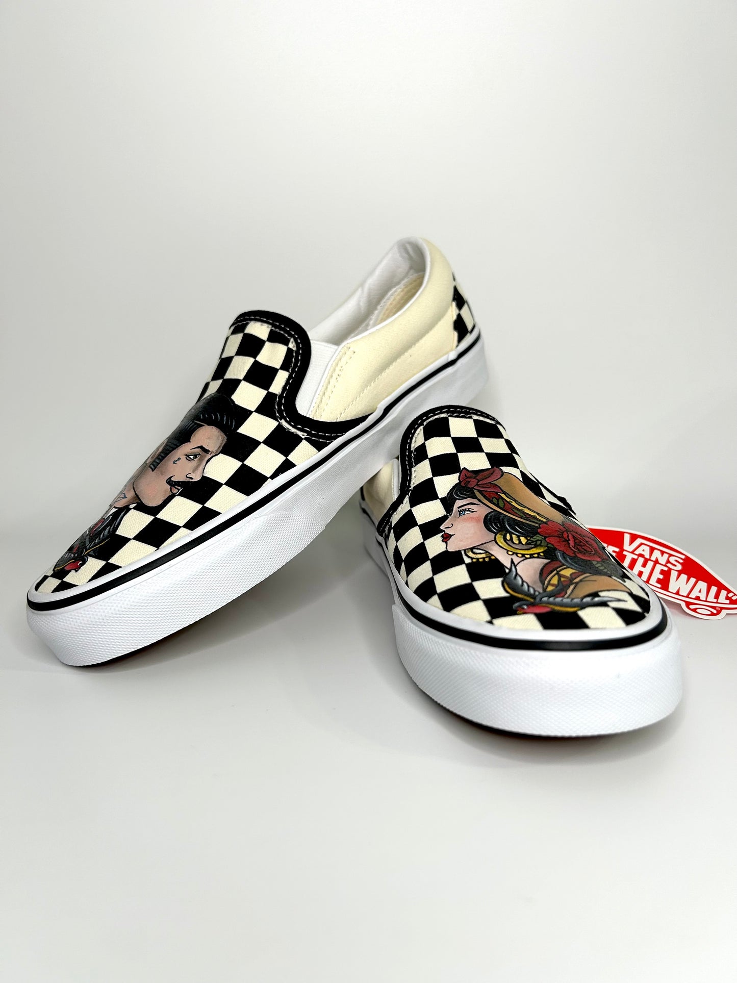 Vans checkerboard Traditional Tattoo style.