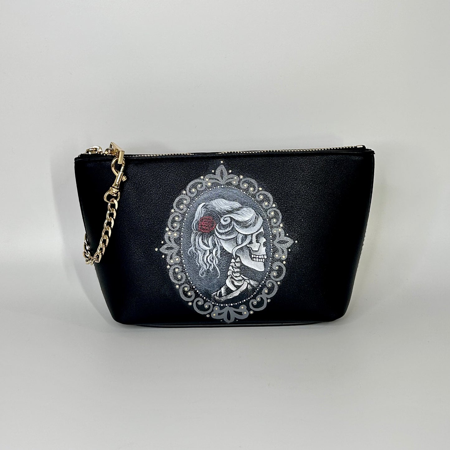 Pochette nera, cameo teschio